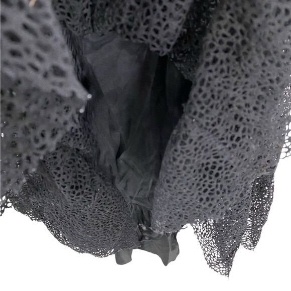 Strenesse Size 6 Black Lace Luxury Cocktail Dress Whimsigoth 100% Silk Victorian - Picture 7 of 11